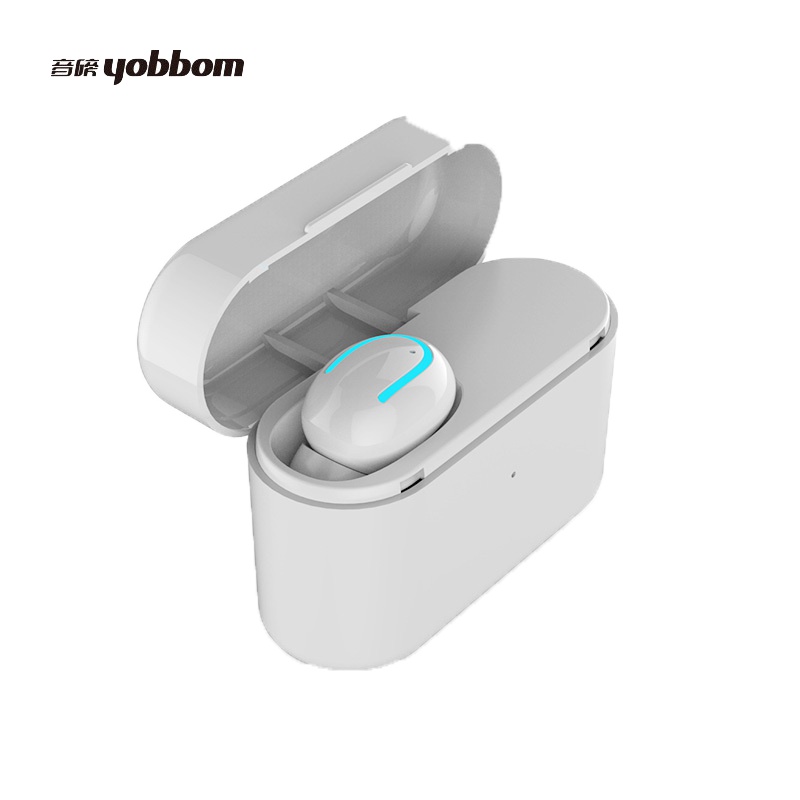 音磅(YOBBOM)真无线蓝牙耳机Q26 大容量500毫安 迷你超小隐形运动车载商务耳塞 音乐跑步耳机 手机通用版 白色