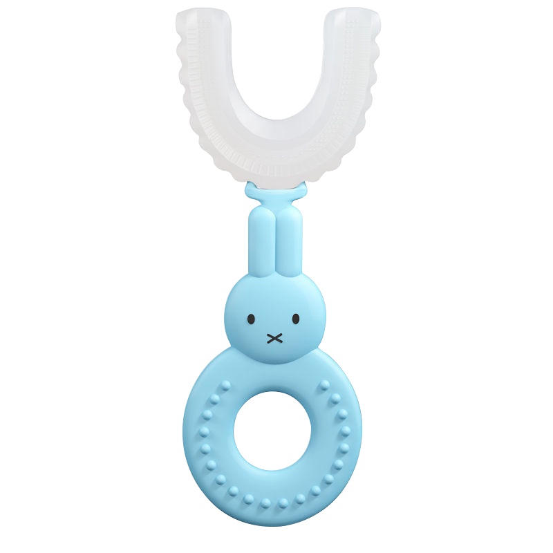 开优米(Kiuimi)儿童牙刷u形卡通宝宝口腔清洁2-12岁硅胶口含式360度刷牙护牙牙刷KYM615