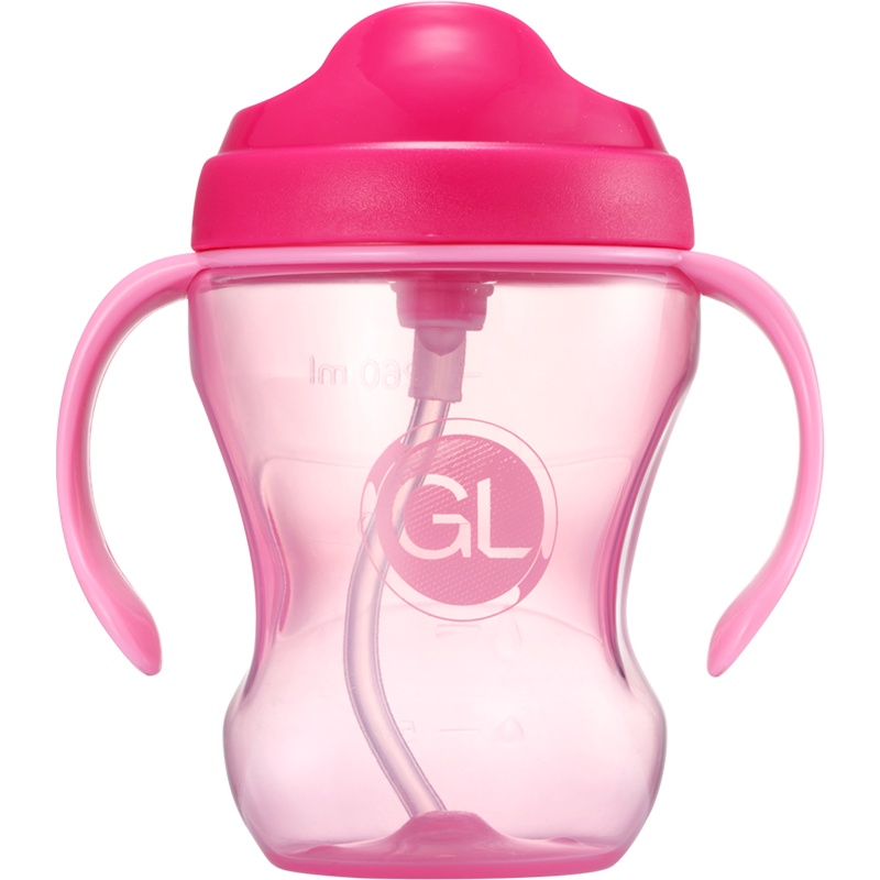 (GL)便携式儿童水壶健身运动吸管防漏水杯小学生男女通用夏季水壶企鹅造型双手柄防滑设计健康材质 红色