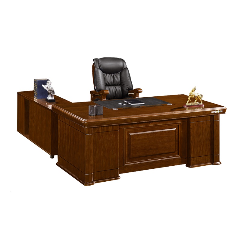 瑞丰杰 1.8米贴实木皮班台办公桌经理桌带侧柜活动柜 RJ-D1801