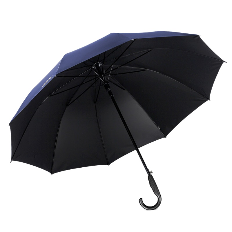 天堂伞男士半自动超特大号长柄雨伞三人个性双人晴雨伞广告伞定制 黑胶升级款藏青色（长柄3人伞下直径122CM）
