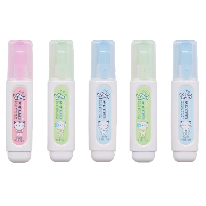 晨光(M&G)T6072 12ml修正液6个 涂改液 改正液 保改错液 修正笔 颜色随机 修正液学生办公用品