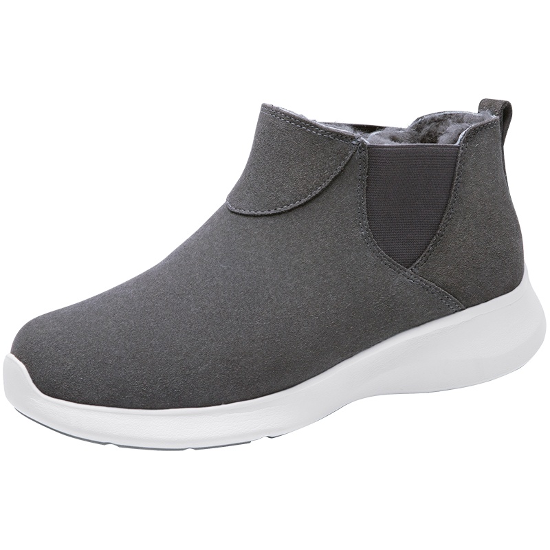 JUMBO简帛2019新款羊皮毛一体短靴运动雪地靴男一脚蹬靴子9229