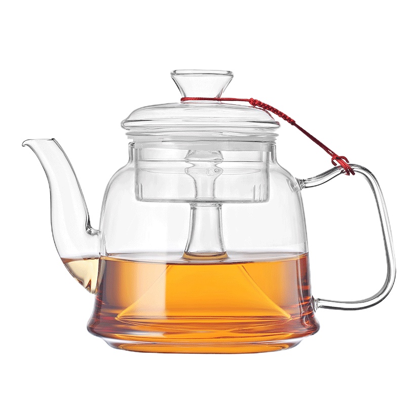 蒸茶壶玻璃蒸汽煮茶器黄金蛋家用茶具套装电陶炉煮茶壶烧水壶煮茶炉 A款蒸茶壶单壶1100毫升(双内胆)