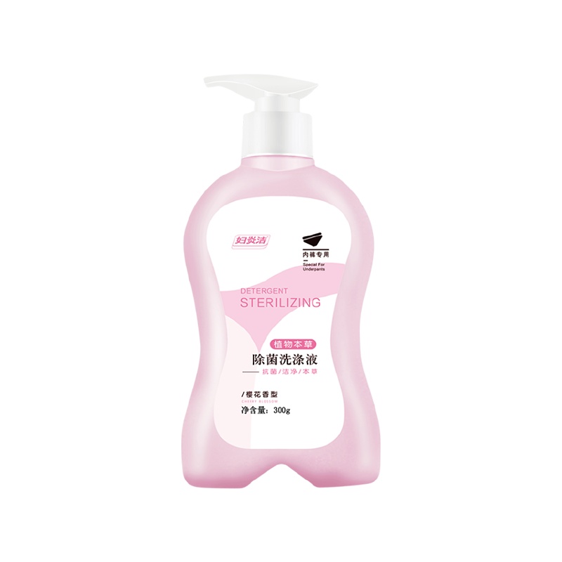 妇炎洁女士专用洗衣液家庭装草本除菌内衣裤冼衣洗涤液 樱花香型 300g