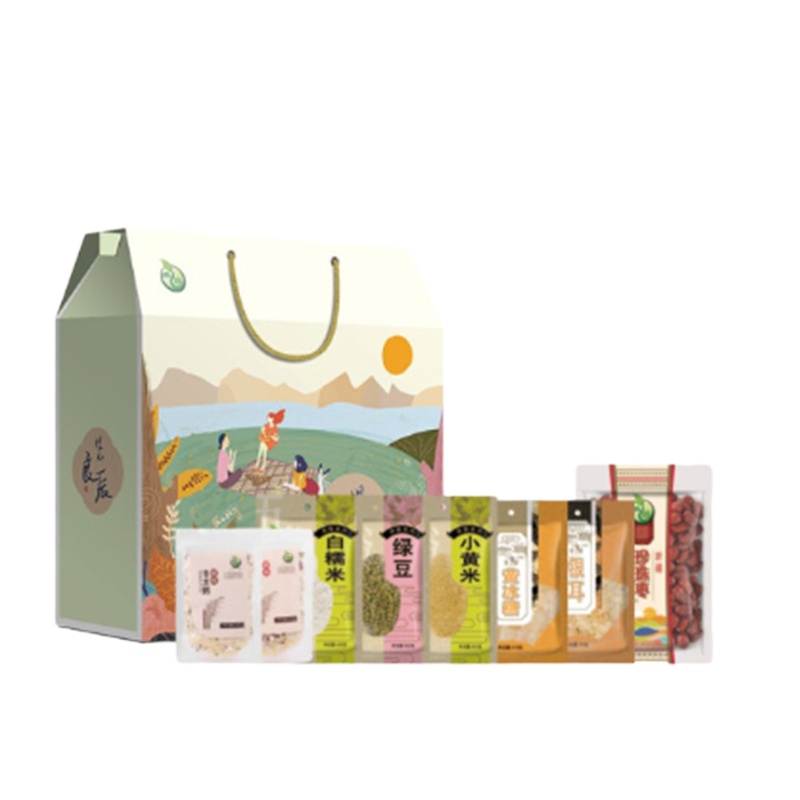 禾煜 煜见良辰2488g清凉粥品礼盒(清凉粥料,红豆薏米粥料,白糯米,绿豆,银耳,小黄米,黄冰糖,新疆珍珠枣)