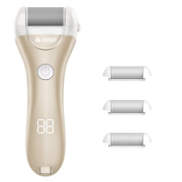 志高(CHIGO)电动磨脚皮充电式自动磨脚去脚皮死皮老茧刀修足机修脚器 金色(锂电池调速款)+3个磨砂头