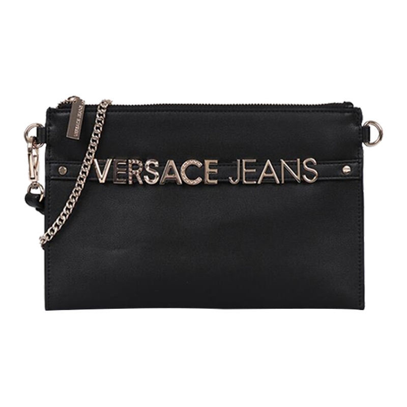 VERSACE JEANS 范思哲 奢侈品春夏款女士黑色聚酯纤维手包单肩斜挎包E3VTBPL1 70887 899 特价