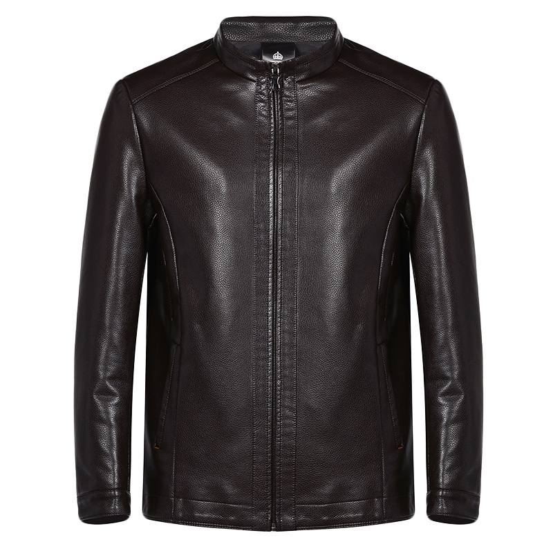 免费试穿 海宁真皮衣男春秋装加绒外套翻领百搭休闲皮夹克4050岁爸爸60衣服大码2024新款外套潮海宁软皮夹克大码男装