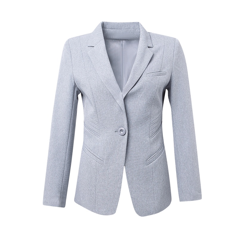 晩白 新品通勤百搭纯色翻领一粒扣修身OL职业西装外套女