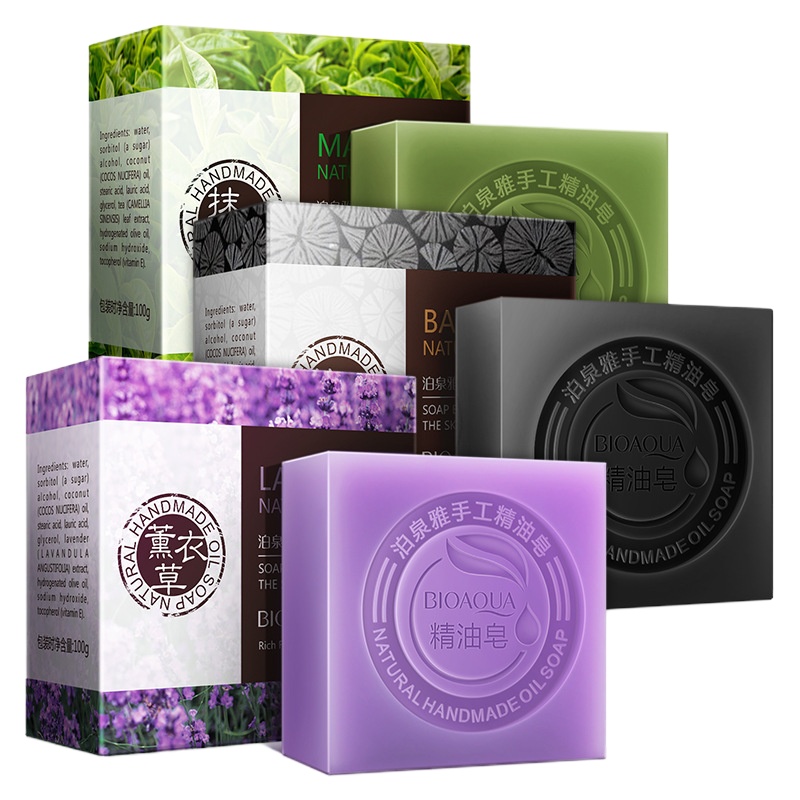 泊泉雅山羊奶手工皂手工加工芦荟竹炭洁面精油香皂彩虹皂 玫瑰精油皂