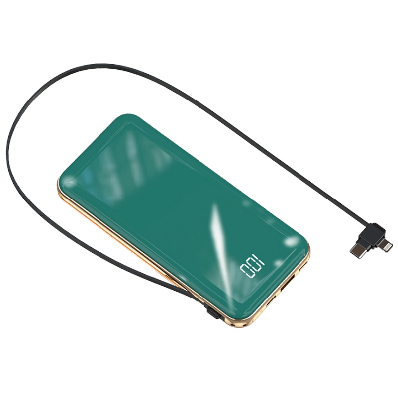 镜面数显自带线充电宝