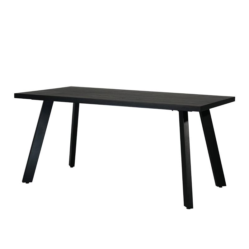 和顿 实木家用餐桌白腊木台子北欧轻奢小户型4人木头长方形全实木餐桌椅子一套6人家用组合黑色HD-105