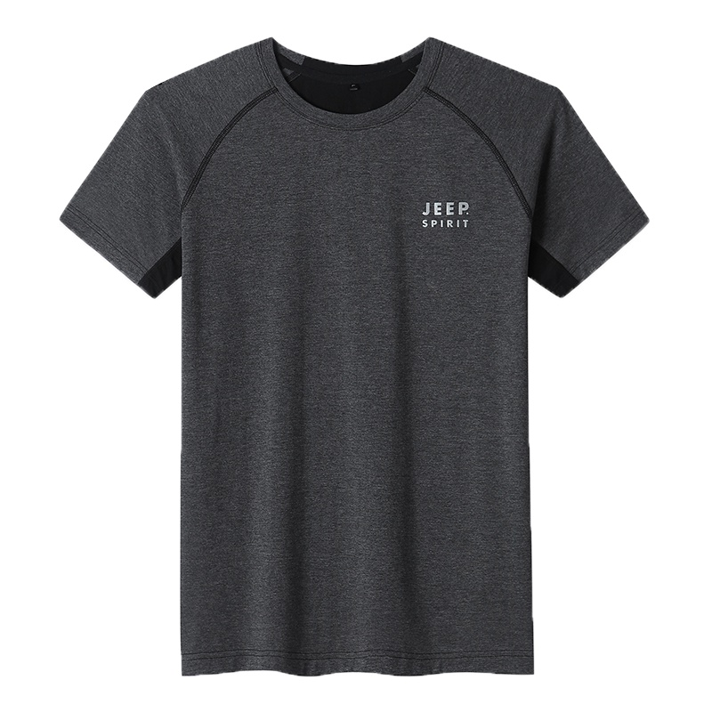 JEEP吉普正品夏季短袖t恤男2019新款韩版宽松圆领半袖学生潮流男士上衣服夏天薄款纯色套头男装