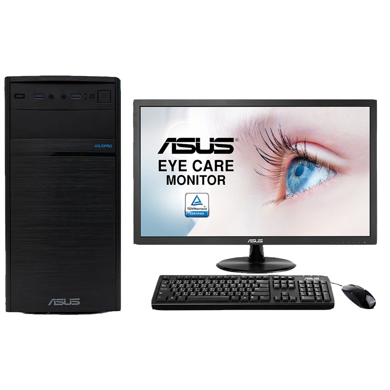 华硕(ASUS)商用台式机 D349 U5580 8G 1T+128G 集显 中科方德国产操作系统 21.5寸商用显示器