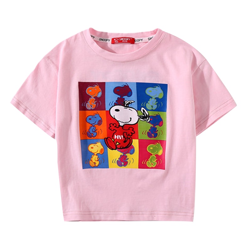史努比男童T恤儿童上衣宝宝女童短袖T恤上衣2021新款夏装