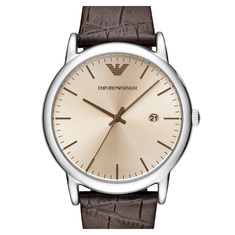 安普里奥·阿玛尼 Emporio Armani 手表欧美简约时尚休闲皮带石英防水男士腕表AR11096