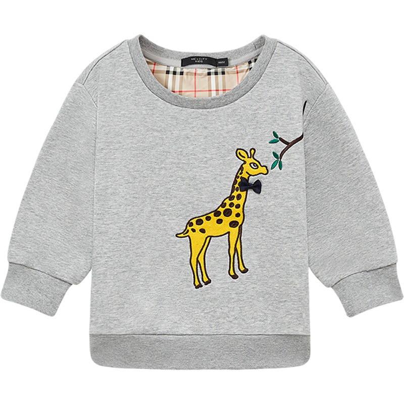 [1件3折价:58.5]米喜迪mecity童装秋新款潮流动物字母印花洋气套头衫