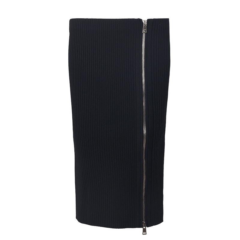 ERDOS/鄂尔多斯春夏新品修身百搭时尚抽条拉链女士半裙