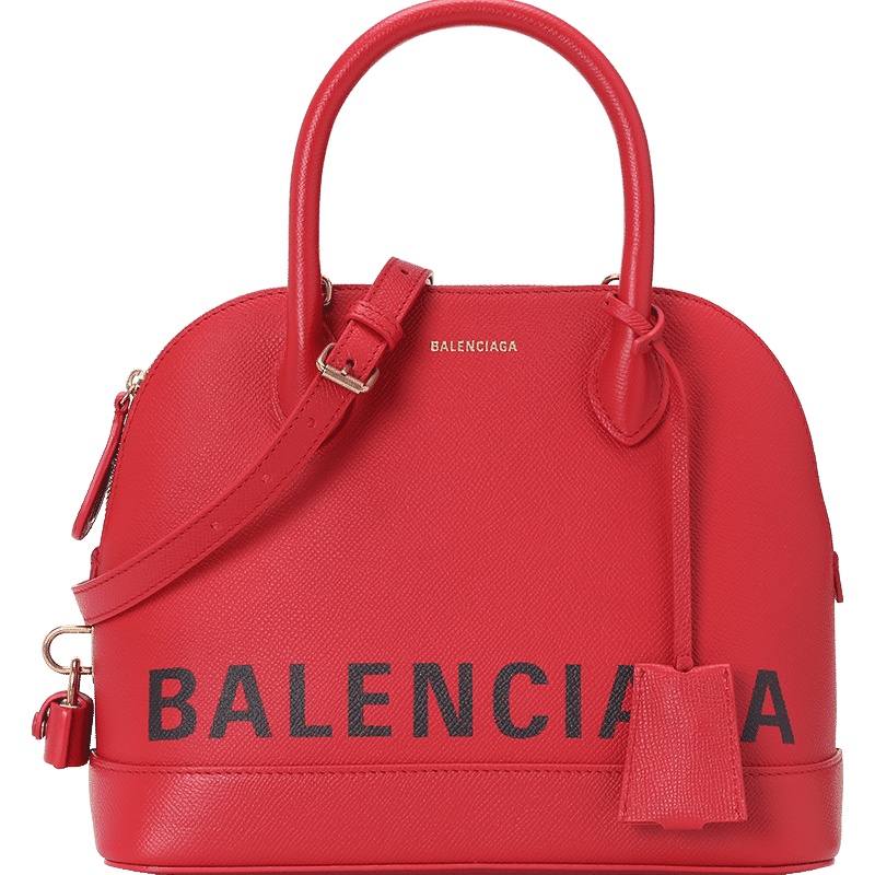BALENCIAGA 巴黎世家 Ville 单肩包 手提包 贝壳包小号 字母印字标光面皮518873金扣