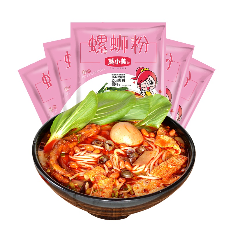 【莫小美】305g*5包广西柳州螺蛳粉正宗螺狮粉螺丝粉装整箱厂家直销酸辣爽Q螺蛳粉方便速食夜宵