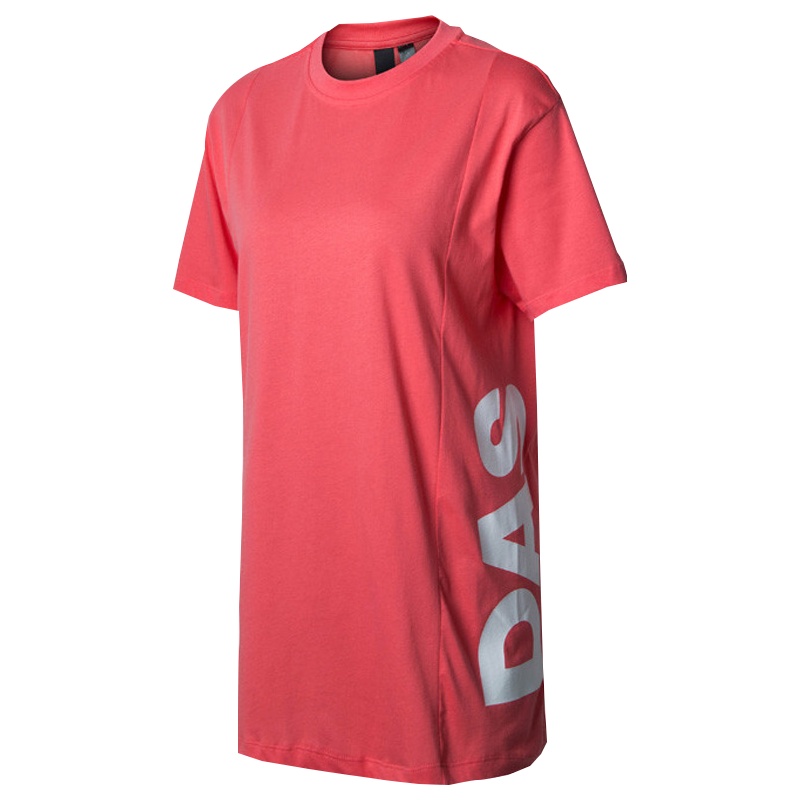 阿迪达斯 adidas W S2S TEE3 女子运动型格粉色短袖T恤中长款DV0751