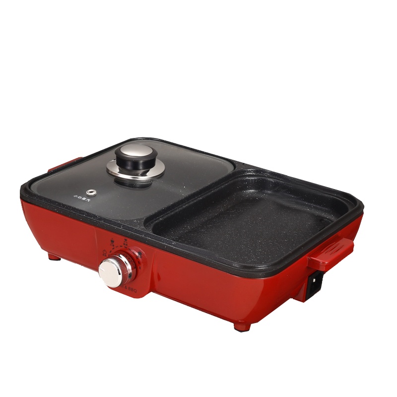 昂爵 家用电火锅多功能涮烤一体锅火锅烧烤煎煮 电烤锅 宿舍小型烤肉机电烤盘鸳鸯锅