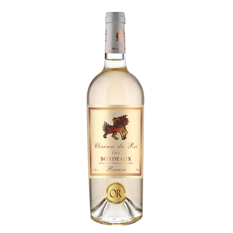 法国原瓶进口红酒 麒麟国王波尔多珍藏干白葡萄酒750ml单支装