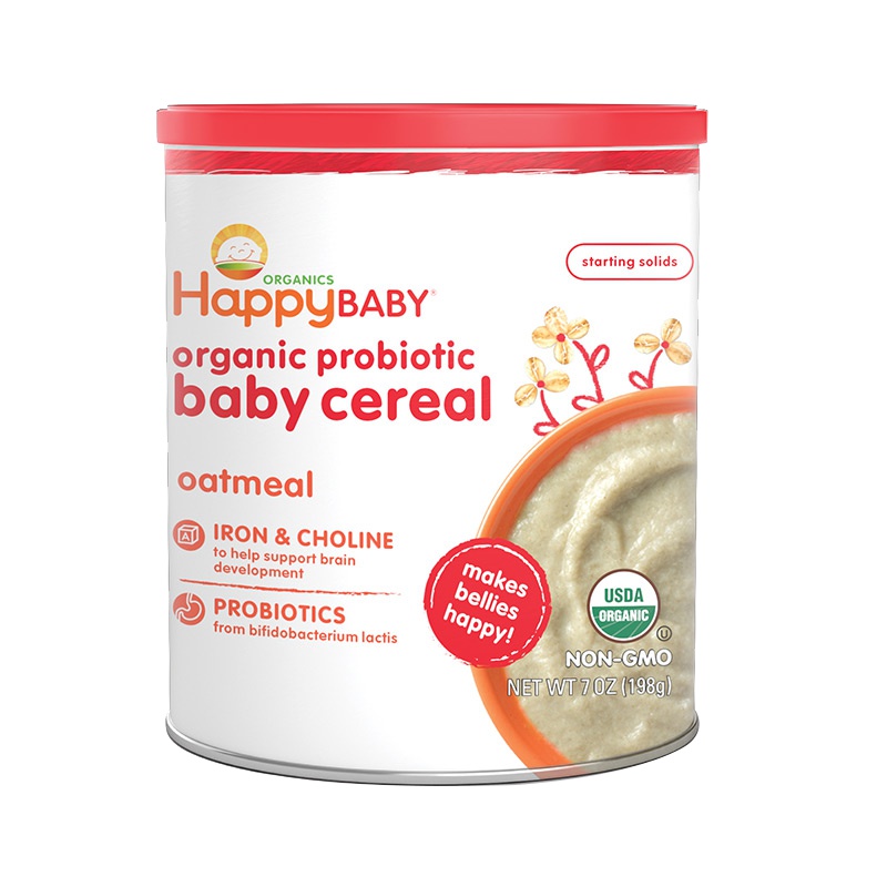 禧贝(Happy Baby)有机婴儿燕麦米粉 198克/罐装 原装进口 6个月以上