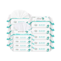 十月结晶 婴儿湿巾 新生儿手口专用湿巾纸 婴幼儿宝宝屁屁带盖湿纸巾 80抽*10包 大包装