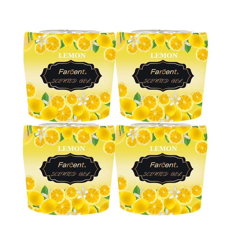 花仙子 柠檬香味70g卫生间膏状厕所除臭剂卧室持久留香空气清新剂 4盒装