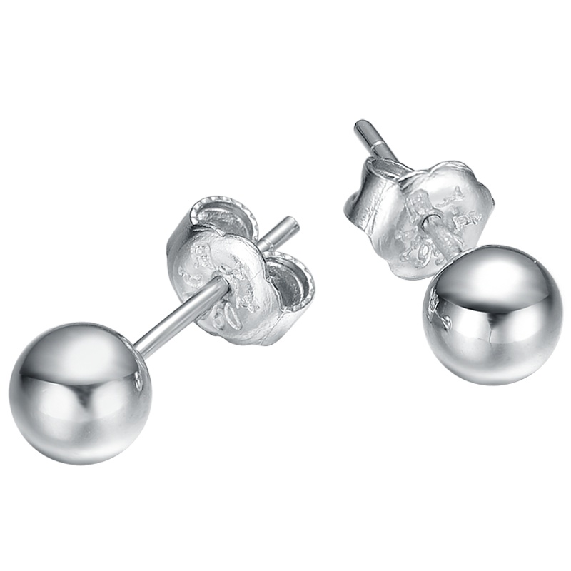 周大生Pt950铂金耳钉女时尚白金球形耳环圆球简约正品耳饰气质