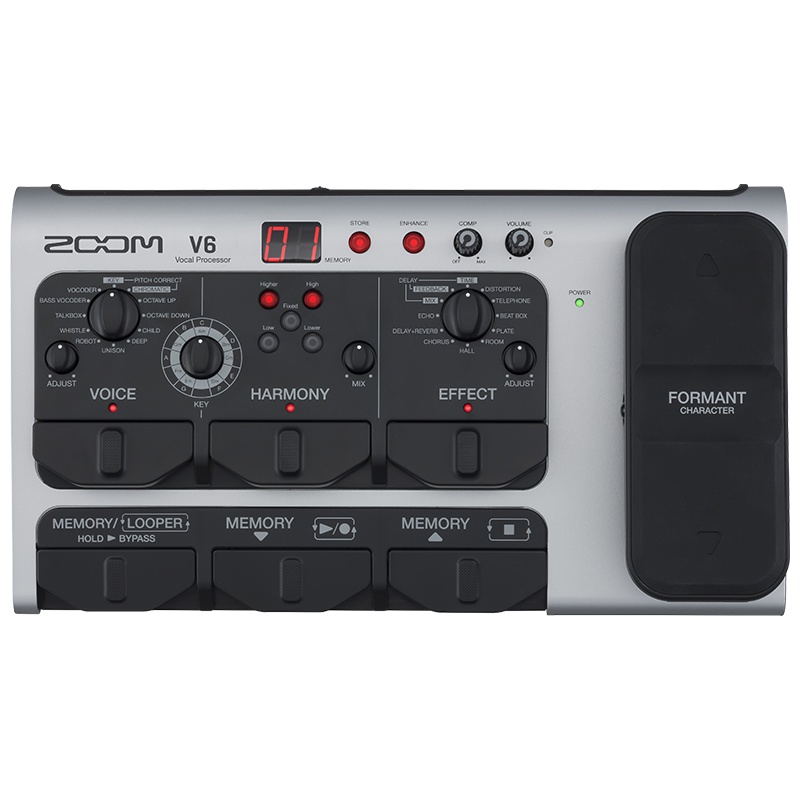 ZOOM V6 V-6 人声效果器K歌人声录音现场演奏和声降噪混响效果器