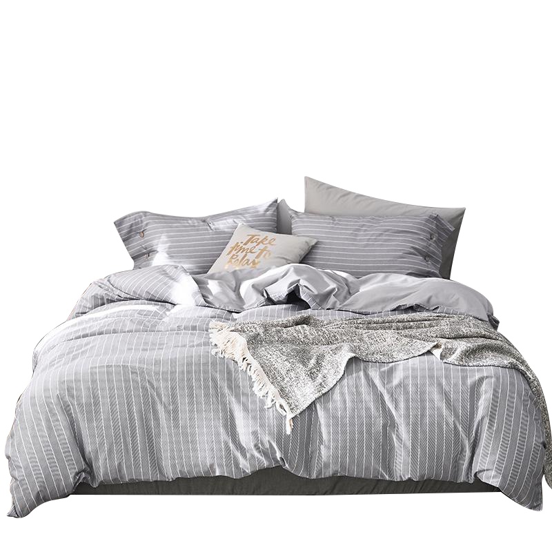 乐梦达 北欧简约家用纯棉1.5/1.8米床单四件套学生宿舍床上用品被套笠双人床