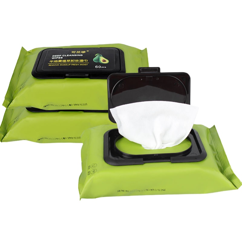 牛油果植萃卸妆湿巾纸巾一次性深层清洁不刺激免洗便携卸妆棉液水 3包(牛油果植萃湿巾)