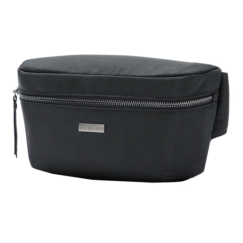 bugatti 德国轻奢品牌 新款男士休闲简约纯色男式小腰包男户外多功能腰包街头时尚手机包横款小挎包