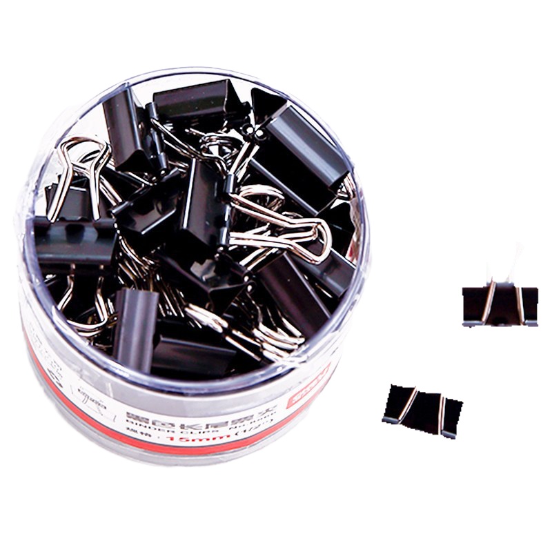 得力8566黑色长尾夹15mm(5盒装)