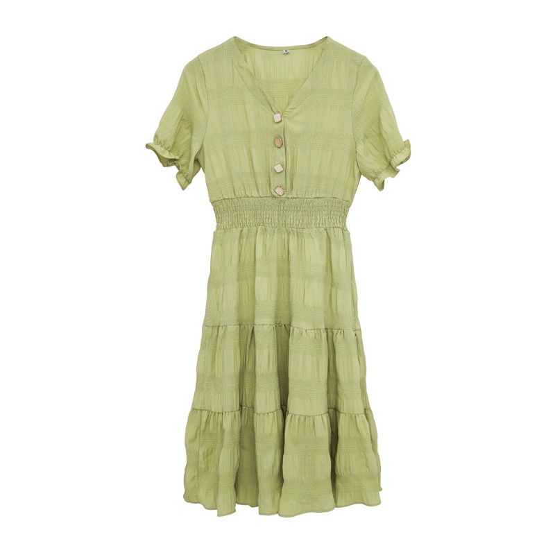 艾哲西 胸口扣子连衣裙 EZ350201264