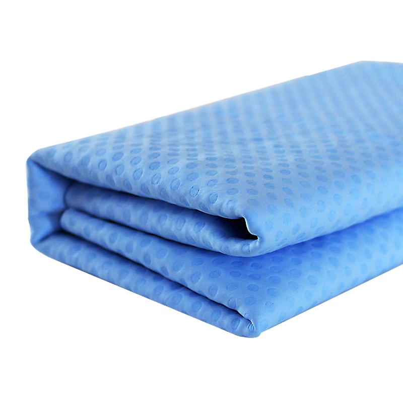 色匠悦卡合成鹿皮巾 麂皮巾 洗车鸡皮擦车布 强力吸水擦车毛巾 小号压纹蓝色 汽车用品32*41cm