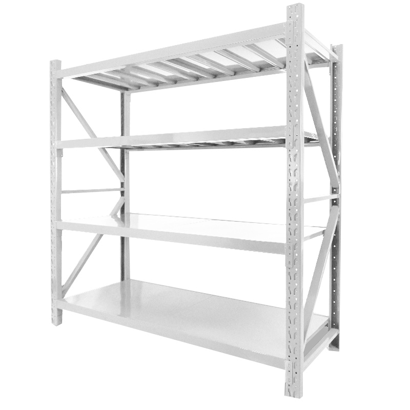 皇球货架仓库仓储家用加厚置物架展示储物多层承重落地重型铁架子 白色主架