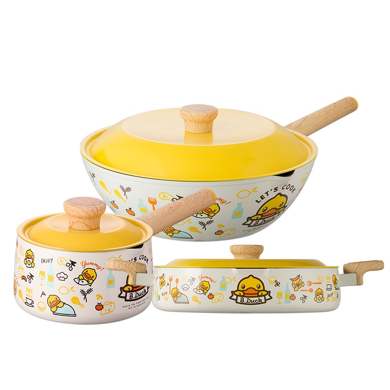 炊大皇小黄鸭三件套BDuck0302 炒锅煎锅奶锅