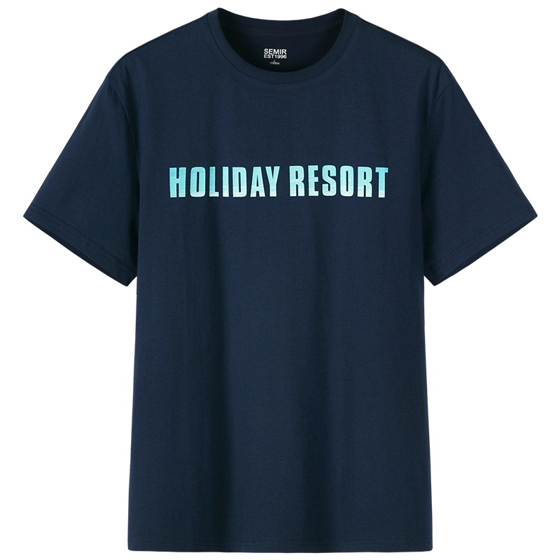 森马夏季短袖T恤男士圆领印花打底衫上衣纯棉白色体恤潮