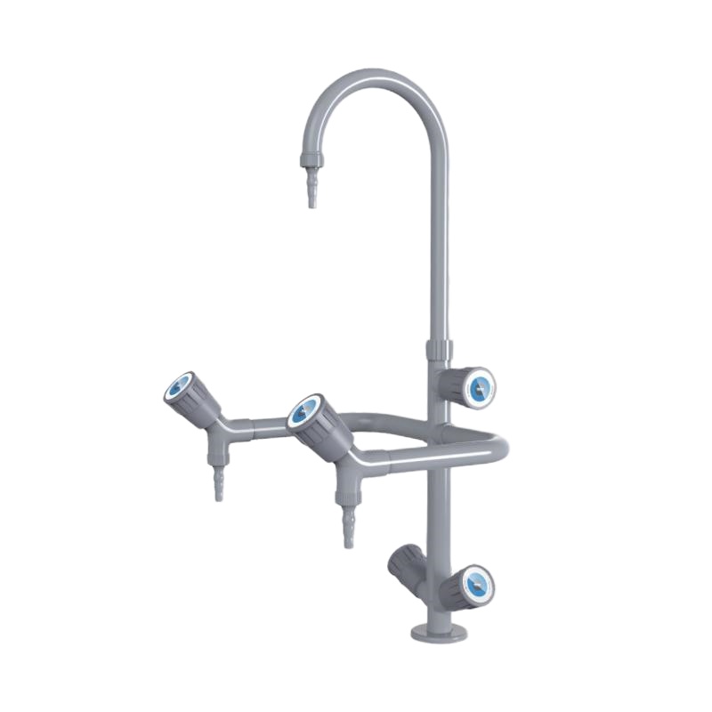 闪电客 CZ 三口水龙头鹅颈三嘴龙头三联实验室水嘴三咀水龙头