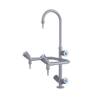 闪电客 CZ 三口水龙头鹅颈三嘴龙头三联实验室水嘴三咀水龙头