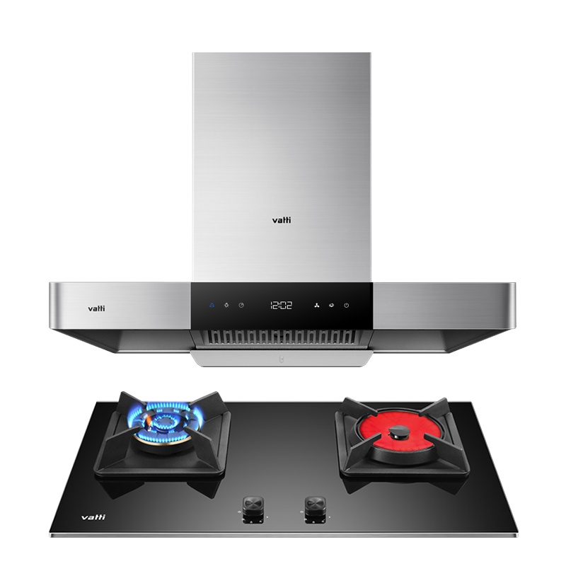 华帝(vatti)21立方大吸力欧式油烟机灶具套餐i11089+49B天然气左蒸煮右爆炒妈妈灶自动洗420Pa烟灶套装