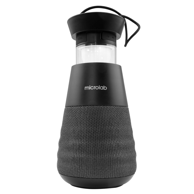 麦博(microlab)灯塔 便携蓝牙音箱 音响 低音炮 移动充电 TWS无线音响 塑料户外小音响 黑色 可配电脑音箱