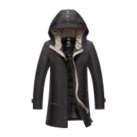 阿仕顿男装羽绒服朝版时尚休闲中长款连帽鹅绒服冬季男外套EV42294