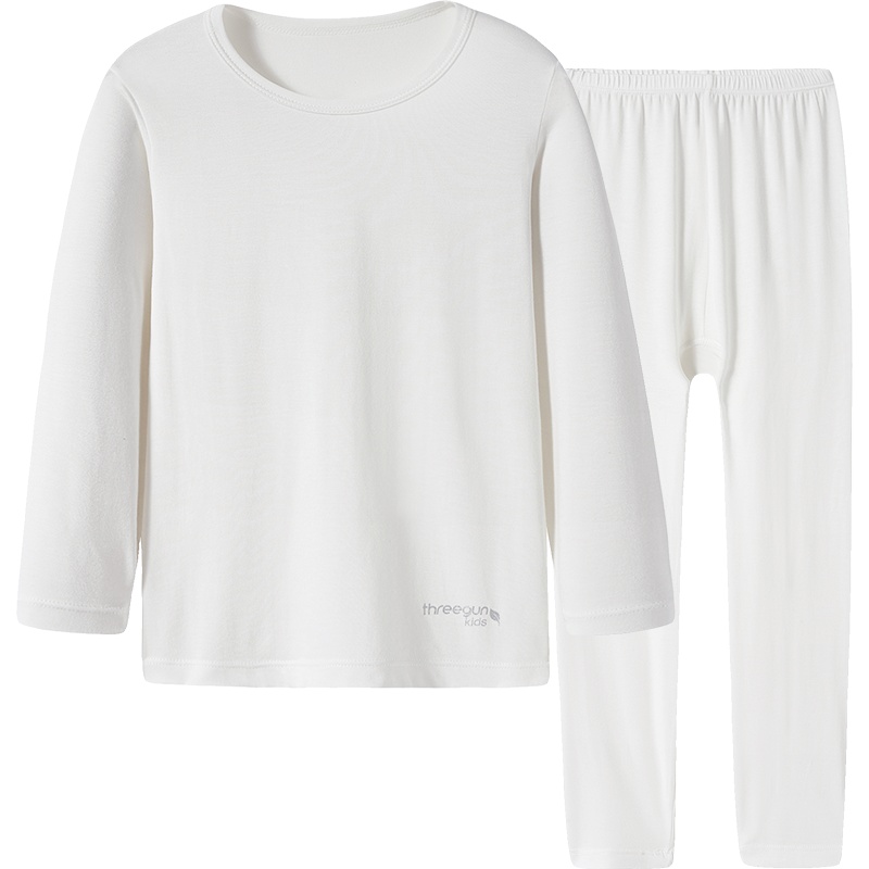 三枪莫代尔女童圆领内衣套春季新品秋衣秋裤保暖内衣套装