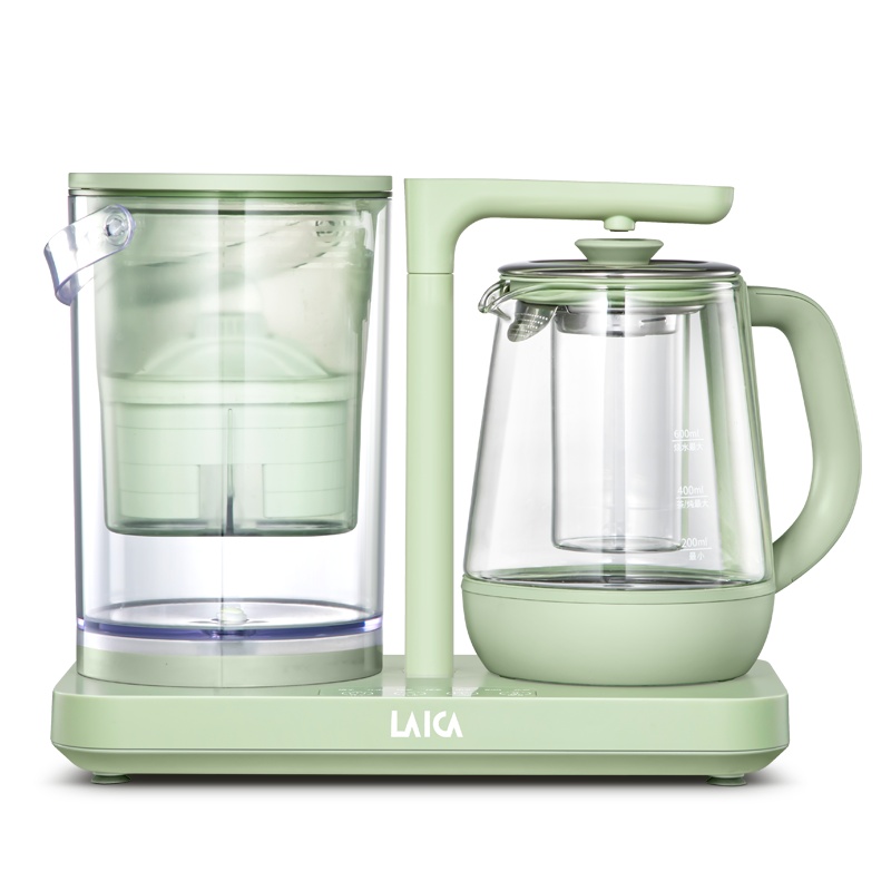 莱卡(LAICA) 净水养生壶 便携式家用滤水壶净水器净水机KE9403-G 迷你净水壶养生壶 创新半自动电水壶 玻璃