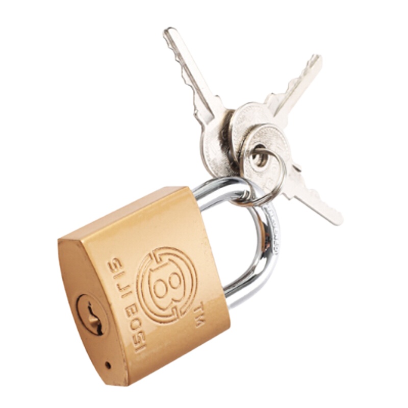 波斯 BS531438 普通挂锁 38mm 仿铜铁挂锁 配3把钥匙(一套装)